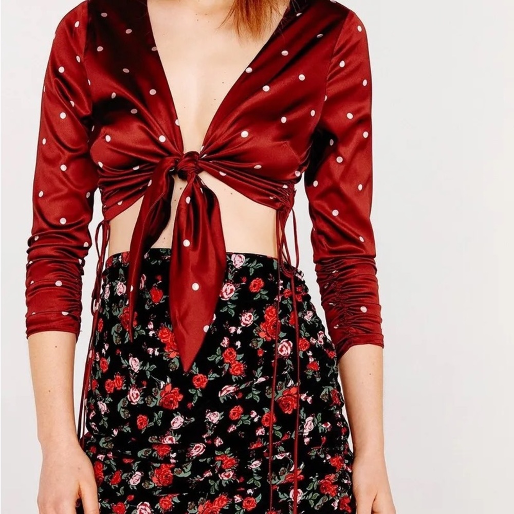 For Love & Lemons Tie-Front Crop Top
